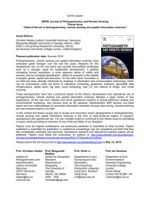 Call for papers  ISPRS Journal of Photogrammetry and Remote Sensing Theme Issue