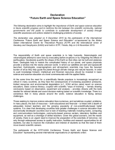 Declaration “Future Earth and Space Science Education”