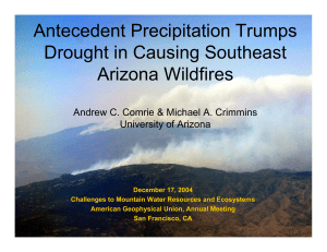 Antecedent Precipitation Trumps Drought in Causing Southeast Arizona Wildfires