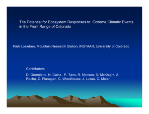 The Potential for Ecosystem Responses to  Extreme Climatic Events