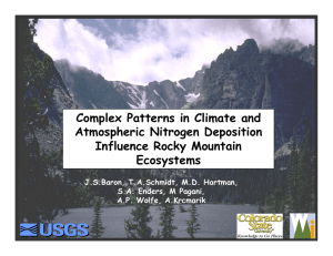 Complex Patterns in Climate and Atmospheric Nitrogen Deposition Influence Rocky Mountain Ecosystems