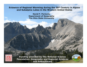 Evidence of Regional Warming during the 20 Century in Alpine