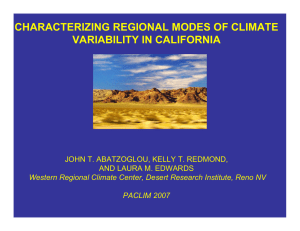 CHARACTERIZING REGIONAL MODES OF CLIMATE VARIABILITY IN CALIFORNIA AND LAURA M. EDWARDS