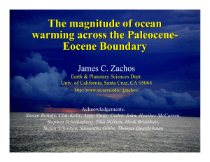 The magnitude of ocean warming across the Paleocene - Eocene Boundary