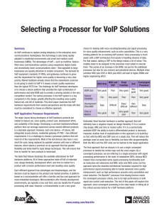 Selecting a Processor for VoIP Solutions Summary
