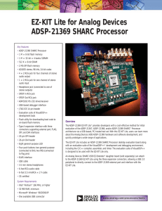 EZ-KIT Lite for Analog Devices ADSP-21369 SHARC Processor