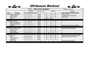 Off-Season Workout KEEP IT LIGHT THIS WEEK!!! Tempo Rest