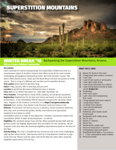 SUPERSTITION MOUNTAINS WINTER BREAK ‘16 Backpacking the Superstition Mountains, Arizona