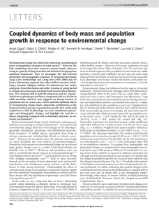 LETTERS Coupled dynamics of body mass and population