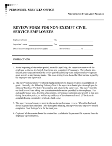 REVIEW FORM FOR NON-EXEMPT CIVIL SERVICE EMPLOYEES PERSONNEL SERVICES OFFICE E