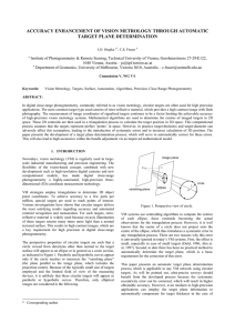 ACCURACY ENHANCEMENT OF VISION METROLOGY THROUGH AUTOMATIC TARGET PLANE DETERMINATION