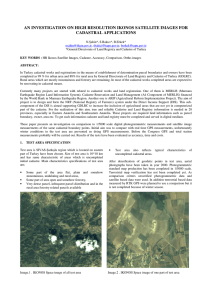 AN INVESTIGATION ON HIGH RESOLUTION IKONOS SATELLITE IMAGES FOR CADASTRAL APPLICATIONS