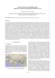 INSTITUTIONAL NETWORKING FOR A REGIONAL SDI IN THE HINDU-KUSH HIMALAYAS