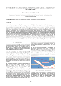 INTEGRATION OF BATHYMETRIC AND TOPOGRAPHIC LIDAR: A PRELIMINARY INVESTIGATION