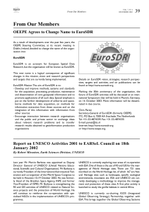 From Our Members 39 OEEPE Agrees to Change Name to EuroSDR