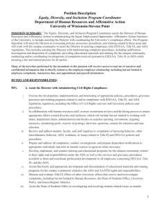 Position Description Department of Human Resources and Affirmative Action