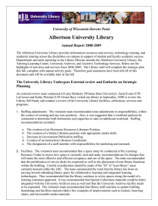 Albertson University Library University of Wisconsin-Stevens Point Annual Report 2008-2009