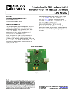 EVAL-ADG772 Evaluation Board for CMOS Low Power Dual 2:1