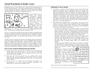 Sexual Orientation &amp; Gender Issues RESOURCES AT UW-LA CROSSE: