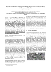 Support Vector Machines: Optimization and Validation for Land Cover Mapping... Aerial Images and Lidar Data