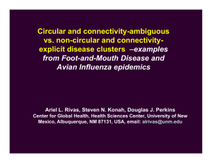 Circular and connectivity-ambiguous vs. non-circular and connectivity- explicit disease clusters  – examples