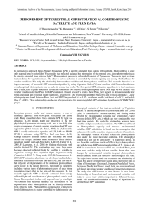 IMPROVEMENT OF TERRESTRIAL GPP ESTIMATION ALGORITHMS USING SATELLITE AND FLUX DATA