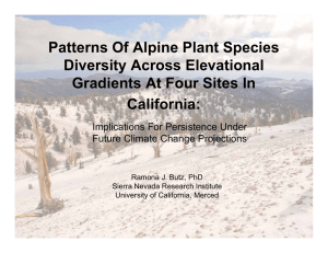 Patterns Of Alpine Plant Species Diversity Across Elevational California: