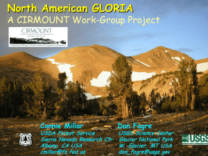 North American GLORIA A CIRMOUNT Work-Group Project Connie Millar Dan Fagre