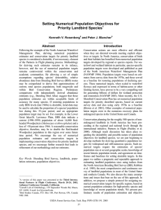 Setting Numerical Population Objectives for Priority Landbird Species Abstract Introduction