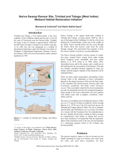 Nariva Swamp Ramsar Site, Trinidad and Tobago (West Indies) Introduction Montserrat Carbonell