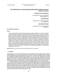 Role of Model Essays in Developing Students Writing Skills in... A Review of Literature
