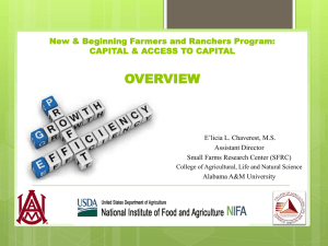 OVERVIEW New &amp; Beginning Farmers and Ranchers Program: