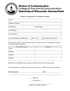 Request for Appointment of Graduate Committee Name: Student Id Number: Work Phone:
