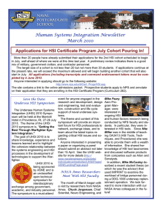 Human Systems Integration Newsletter March 2010