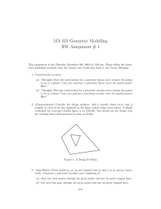 MA 323 Geometric Modelling HW Assignment # 1