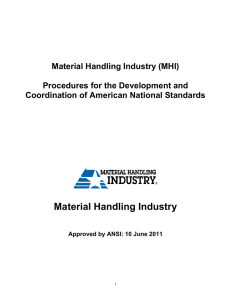 Material Handling Industry (MHI)  Procedures for the Development and