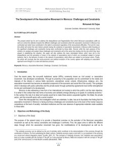 The Development of the Associative Movement in Morocco: Challenges and... Mediterranean Journal of Social Sciences Mohamed Ait Oujaa MCSER Publishing, Rome-Italy