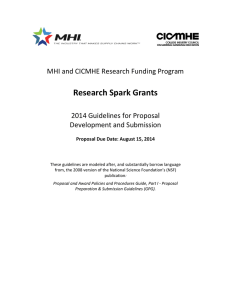 Research Spark Grants MHI and CICMHE Research Funding Program