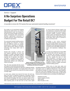 A No-Surprises Operations Budget For The Retail DC? whitepaper