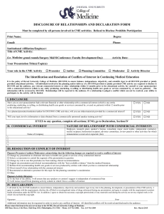 DISCLOSURE OF RELATIONSHIPS AND DECLARATION FORM