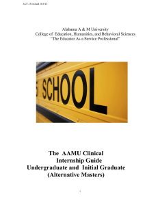 Alabama A &amp; M University “The Educator As a Service Professional”