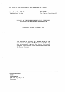 This report not to  be  quoted without prior... CM  1993/B:3 International Council for  the