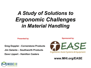 Ergonomic Challenges A Study of Solutions to in Material Handling www.MHI.org/EASE