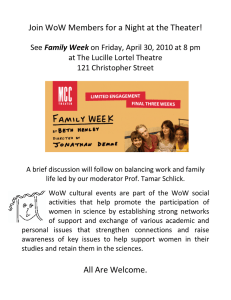 Join WoW Members for a Night at the Theater!  Family Week at The Lucille Lortel Theatre  121 Christopher Street 