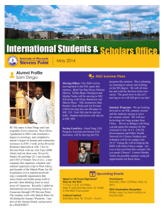 International Students &amp; Scholars Office May 2014 Sam Dinga