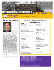 International Students &amp; Scholars Office BRAD’S CORNER International Students Graduates