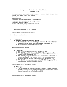 Undergraduate Curriculum Committee Minutes October 11, 2011