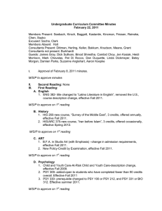 Undergraduate Curriculum Committee Minutes February 22, 2011