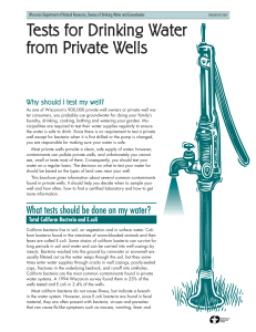 Tests for Drinking Water from Private Wells