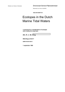 Ecotopes in the Dutch Marine Tidal Waters  Directoraat-General Rijkswaterstaat